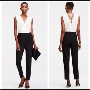 LAST CALL. NWT Ann Taylor Cream/Black Jumpsuit